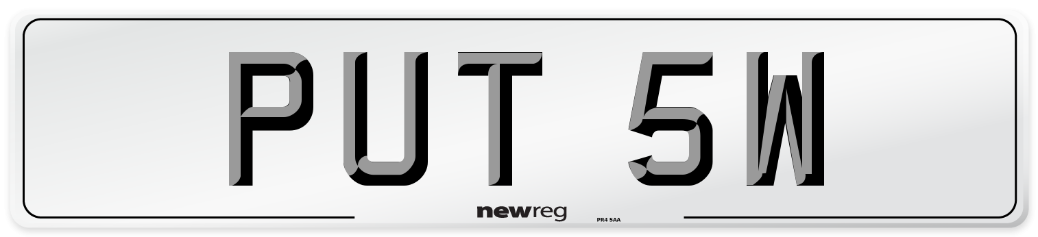 PUT 5W Number Plate from New Reg